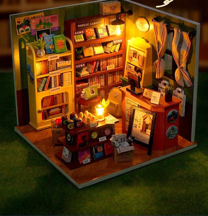 DIY Doll House Wooden Miniature Kit with Furniture Set Handmade Model Assembly Toy Case for Birthday Gifts