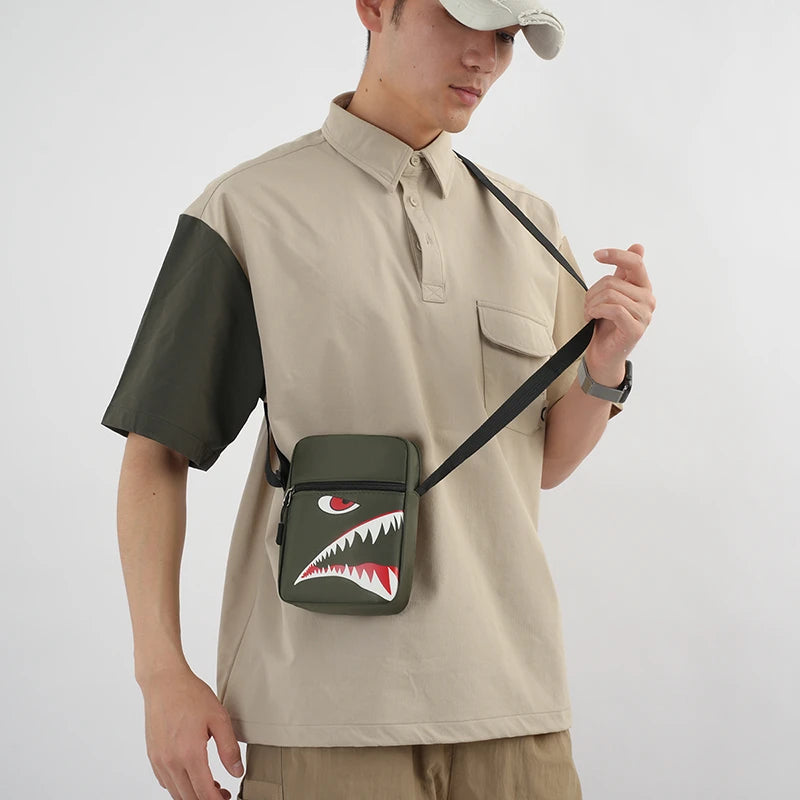 Men's Casual Oxford Shoulder Bag - Unisex Crossbody Phone Pouch with Adjustable Strap (Travel Waist Pack & Chest Bag)