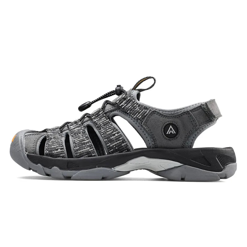 HUMTTO Summer Outdoor Sandals for Men Breathable Hiking Shoes Water Beach Mens Sandals Camping Climbing Aqua Sneaker HT-710445A