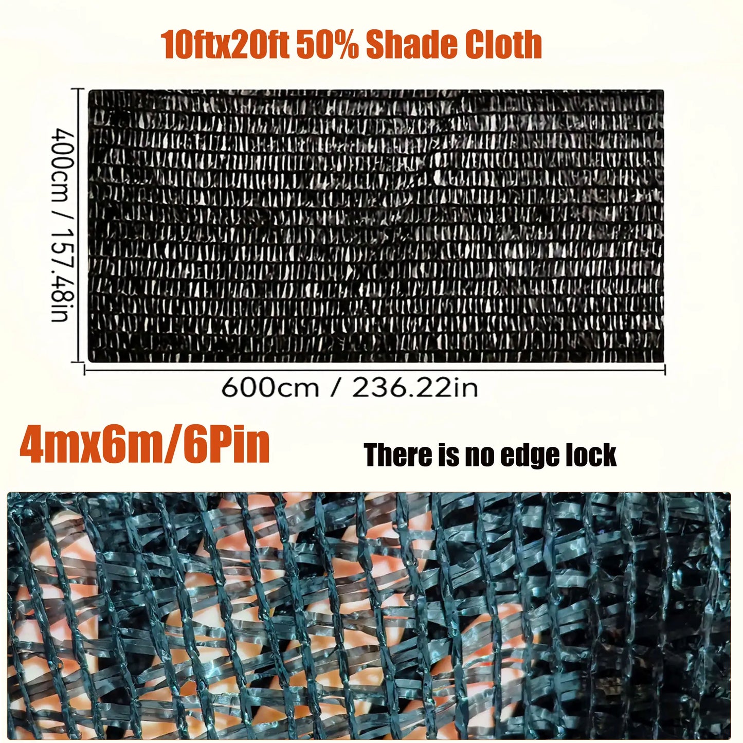 Large Black Garden Sunshade  Breathable UV Block Mesh, Sun & Heat Resistant for Greenhouse & Vegetable Garden Shade Cover, Heatr