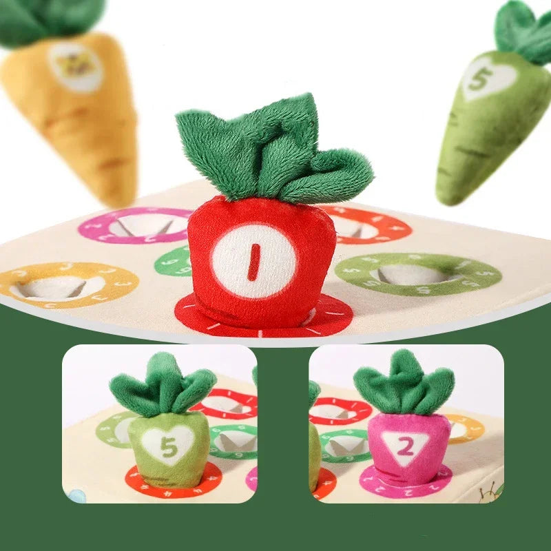Baby Carrot Harvest Game Cotton Montessori Game Shape Color Classification Matching Puzzle Recognition 0-3 Baby Puzzle Toy