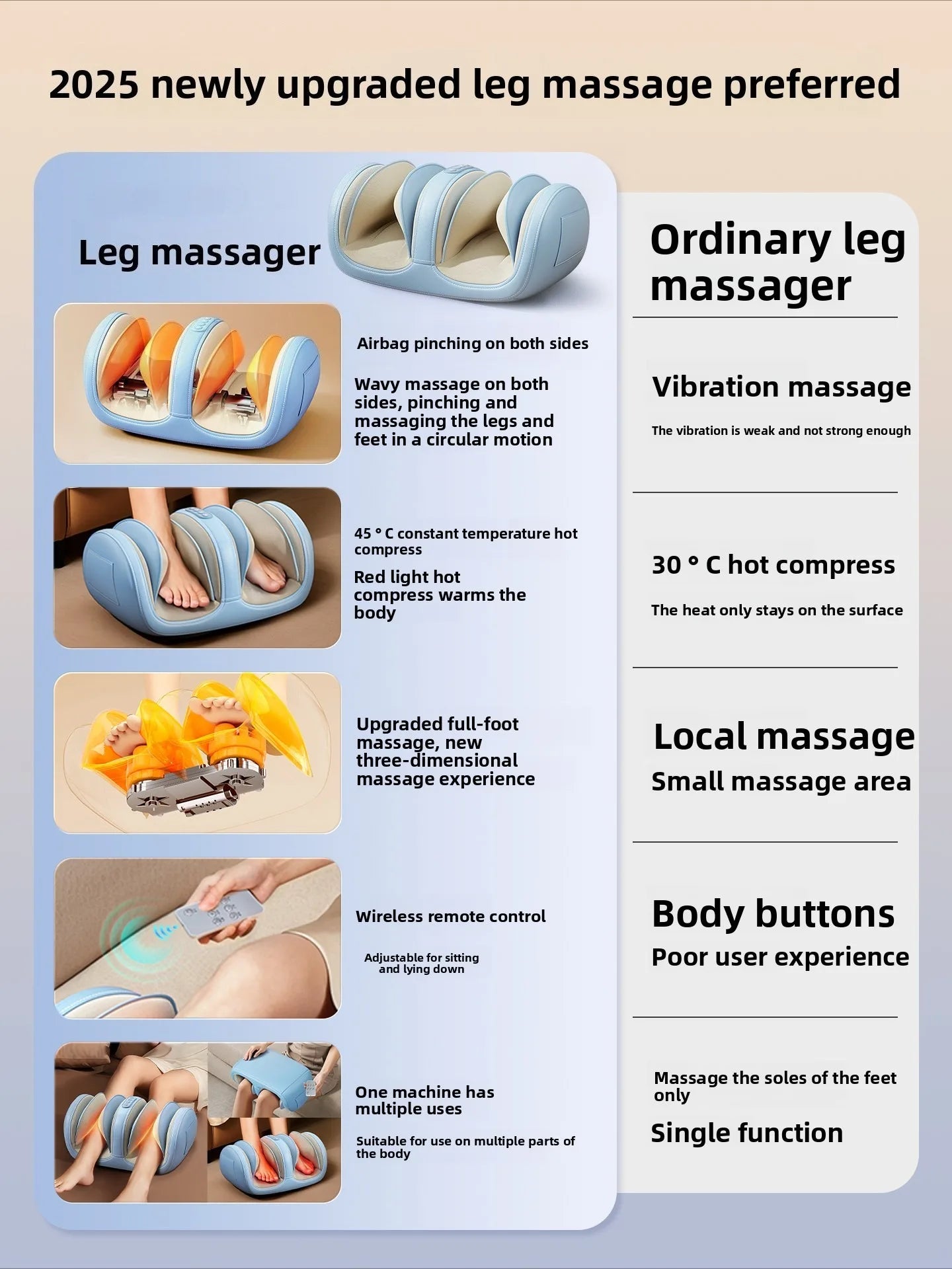 Air Pressure Leg Massager Foot Massage Multi-functional Widened Kneading Squeeze Deep Relaxation Calf With Remote Control