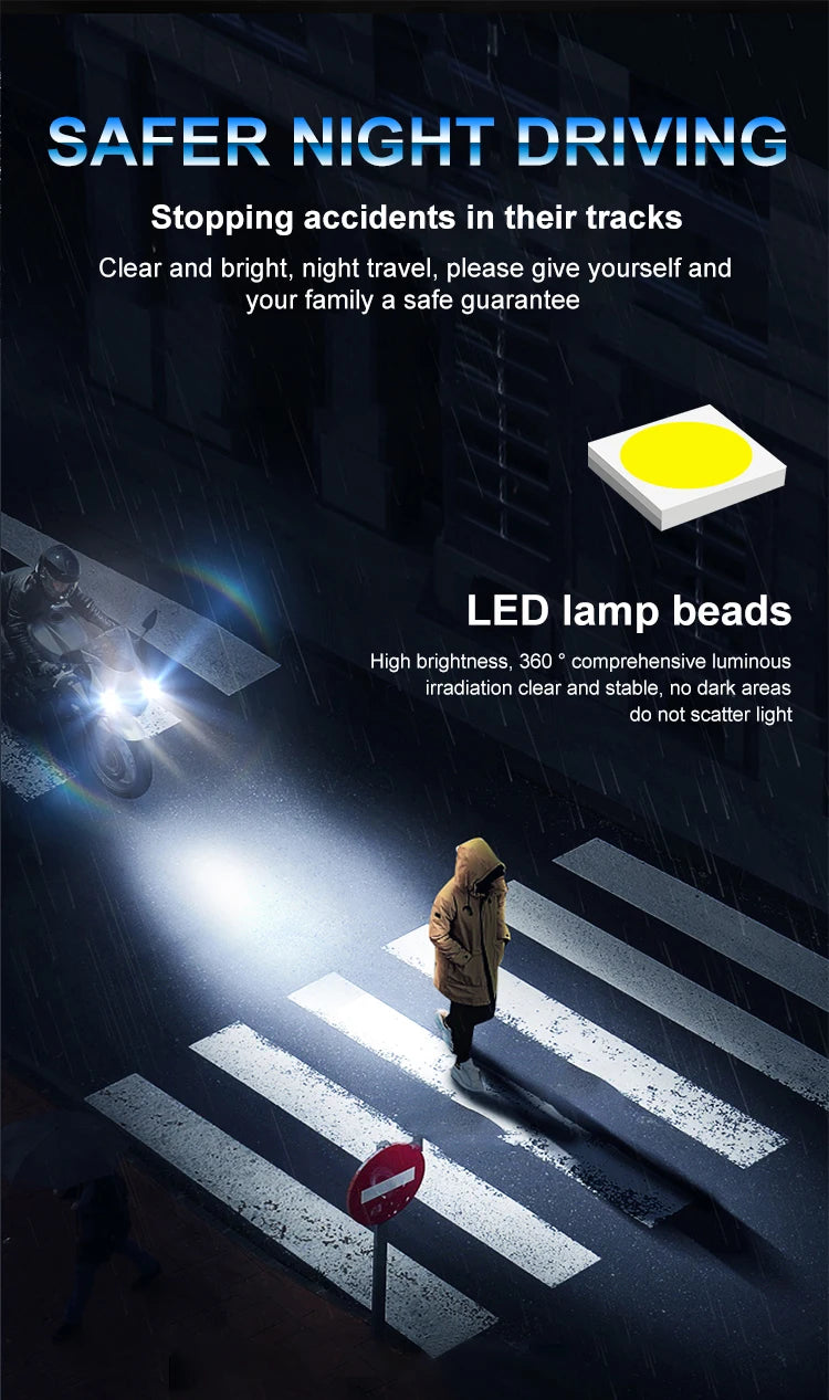 1pc H4 BA20D H6 LED Motorcycle Headlight CSP Dual Color White Yellow Hi Lo Beam Lens Fog Lamp for Motobike Scooter Running Light