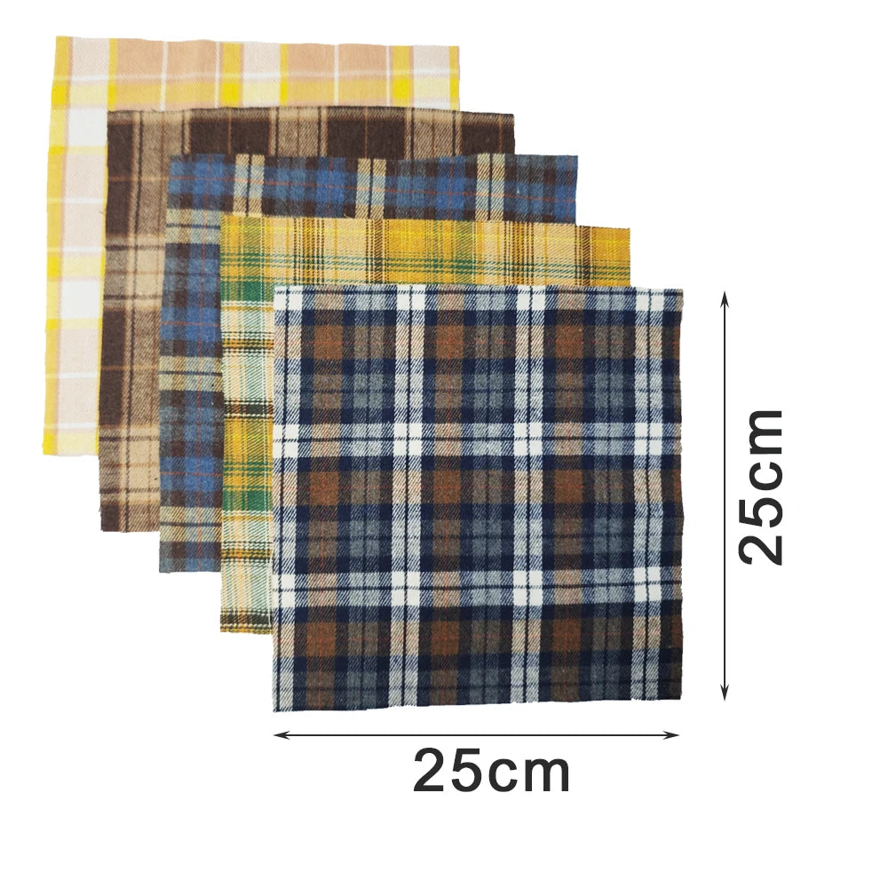 Teramila 25x25cm5-6PC/Lot Polyester-Cotton Plaid Patchwork Printed Cloth Sewing Quilting Fabric Needlework DIY Handmade Material