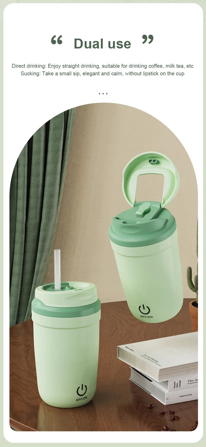 Mini Electric Coffee Self Mixing Mug Waterproof Food Safe Coffee Mug USB Rechargeable Automatic Magnetic Cup For Tea 380ML