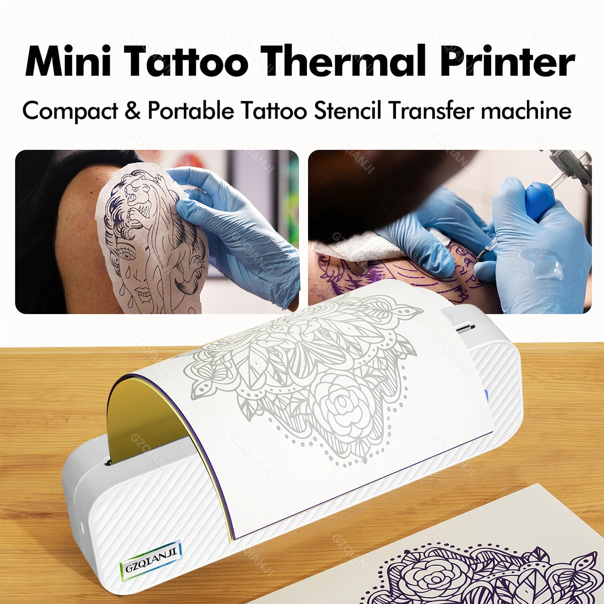 A4 Printer Portable USB Bluetooth Wireless Thermal Tattoo Transfer Maker with Paper Case Support Mobile Smartphone Android Print