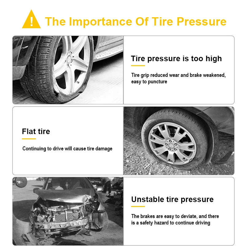 120W Car Air Pump Wireless/Wired Electric Car Tire Inflatable Pump Portable Air Compressor for Tires Digital Auto Tire Inflator