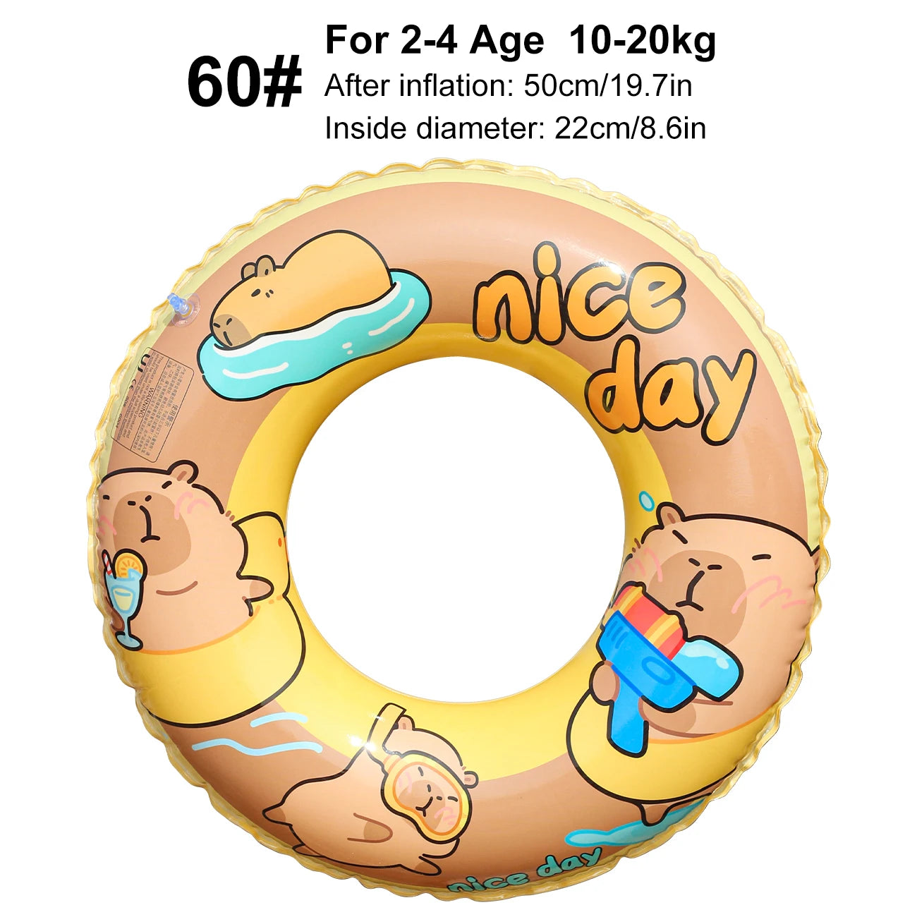 1PC Capybara-Shaped Pool Float, Inflatable Ring, Water Float, High Quality Floats and Water Toys for Summer Beach Parties
