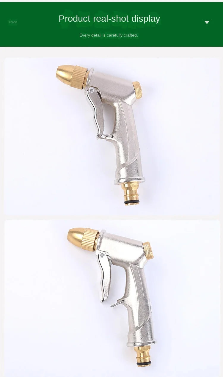 High Pressure Water Spray Gun Metal Brass Nozzle Garden Hose Pipe Lawn Car Wash Sprayer Sprinkler Car Wash Tool Water Guns Xy002
