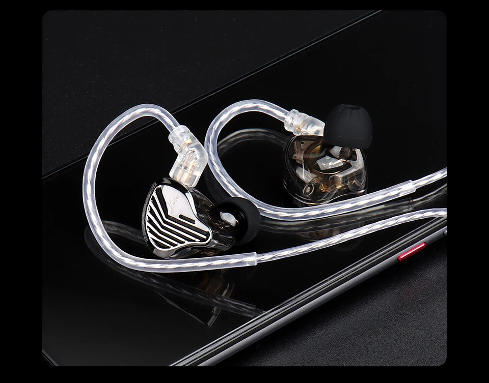 GK KUNTEN Dynamic Drive Heavy Bass Earbuds HIFI Sports Metal Headphones Detachable 2PIN Compatible with KZ Zenith EDX PRO