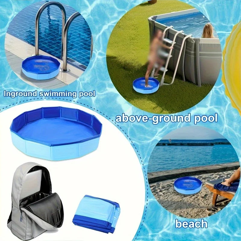 Portable PVC Foldable Foot Bath Suitable for Ground Level Pool Entrances, Ideal for Pool Foot Cleaning and Pool Accessories