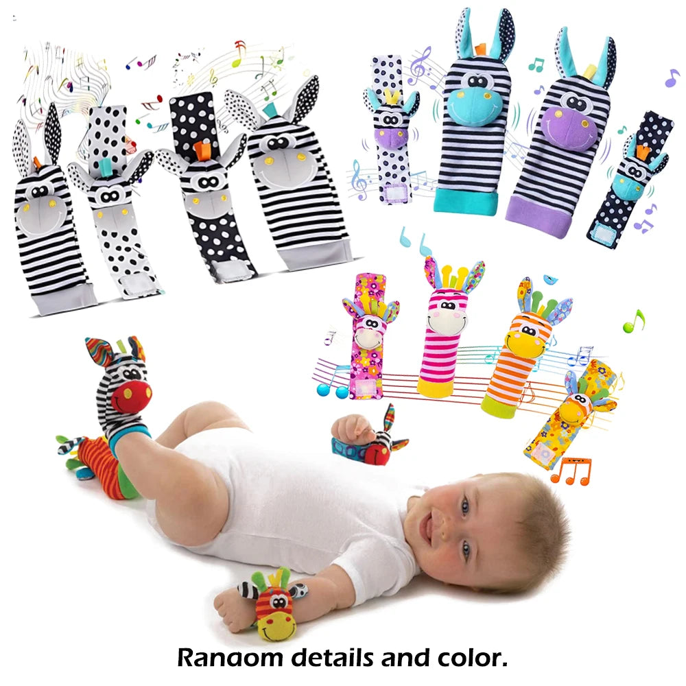 Baby Infant Wrist Rattle Socks Toys 0-12 Month Girl Boy Learning Toy Early Educational Development Cute Toddlers Sensory Gifts