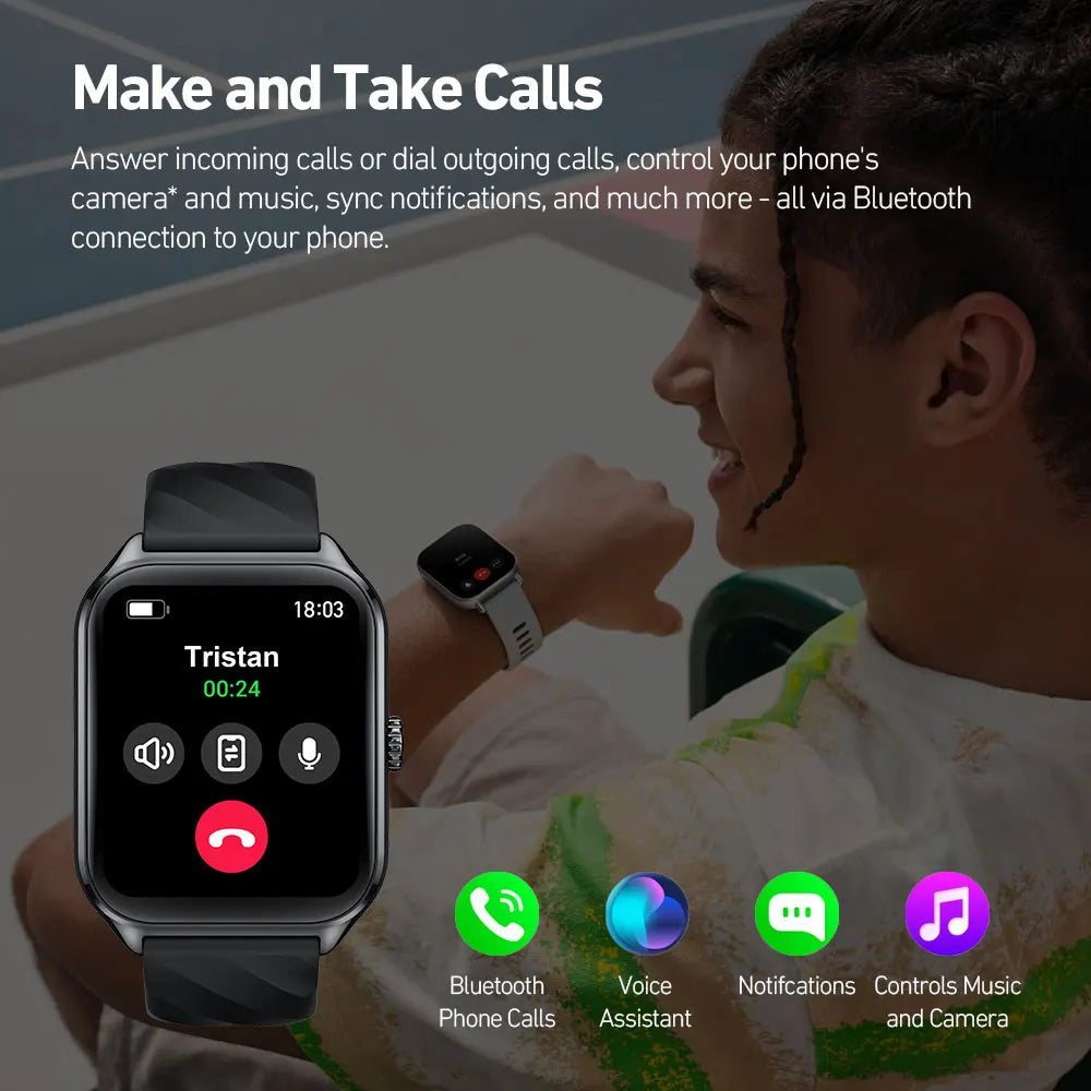 Zeblaze GTS 4 Smart Watch 1.94" HD AMOLED Display Voice Calling 100+ Sports Modes Heart Rate SpO2 Fitness Tracking Smartwatch