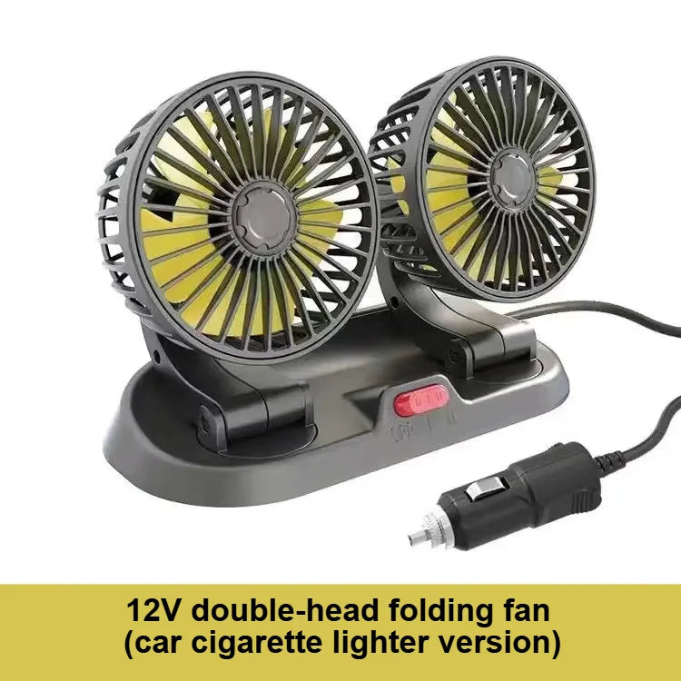 5V/12V/24V Car Fan Cooling Dual/Three Head USB Cooler Adjustable Auto Cooler Air Fan Car Accessories Wind Regulation