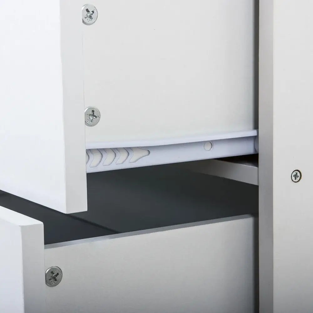 5-Drawer White Bedroom Chest with Anti-Bow Support and Clothes Organizer