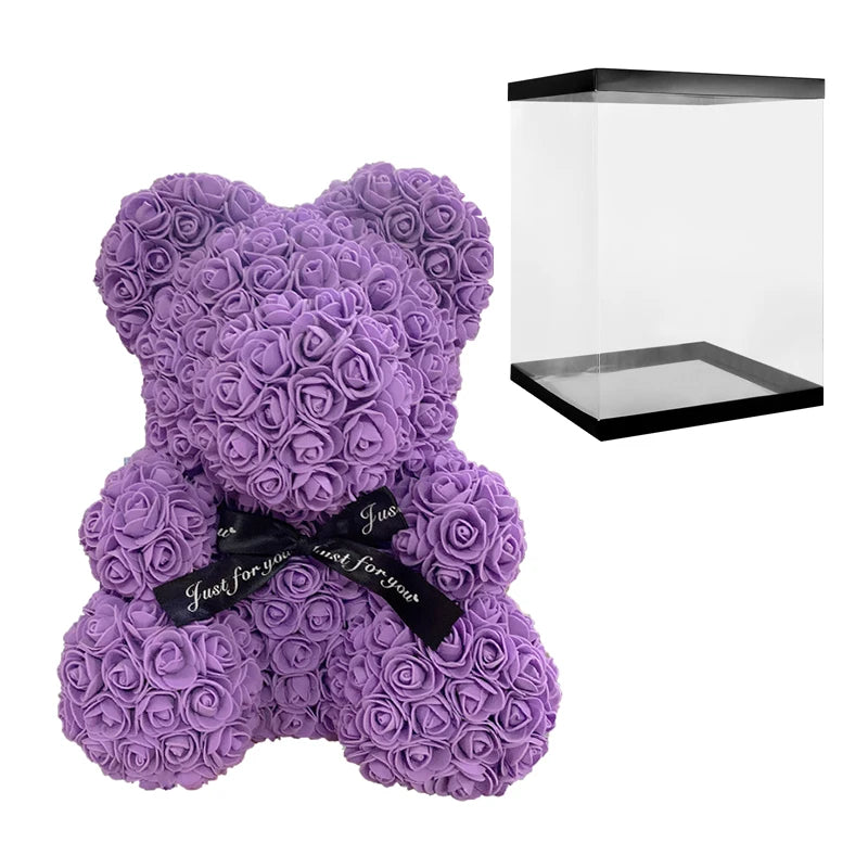 Girlfriend Gifts 25cm/40cm Soap Foam Bear Rose Teddy Rose Bear Artificial Flowers Wedding Birthday Valentines Gift for Women