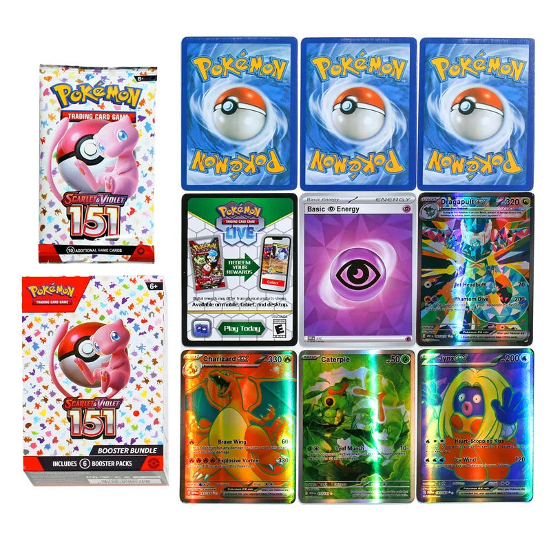 Pokemon PTCG English Mega Phantasmal Flames Scarlet Violet 151 Booster Bundle Version ME02 Trainer Box Collected Trading Cards