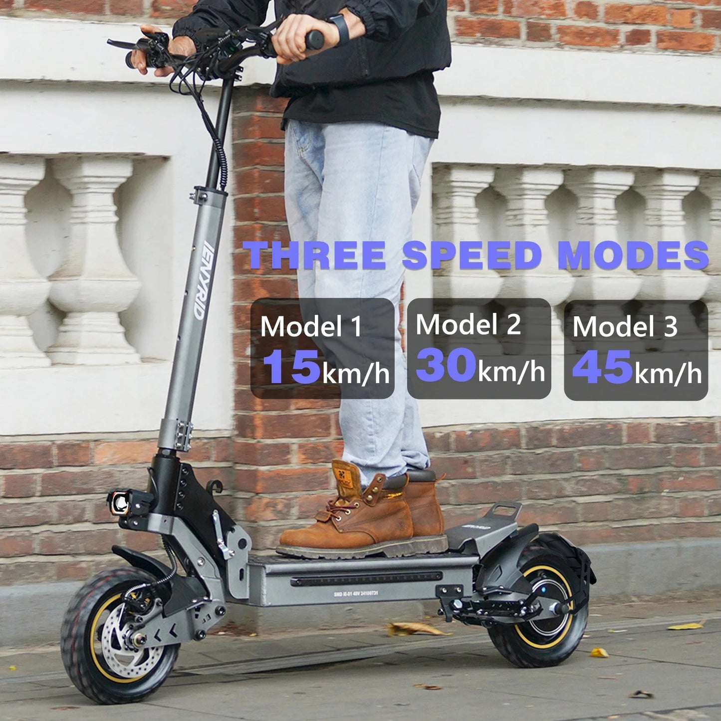 iENYRID iE-S1 Adult Electric Scooter Foldable 48V 15Ah 250W Off-Road Tire E-Mountain Scooter for Sports Entertainment Cycling