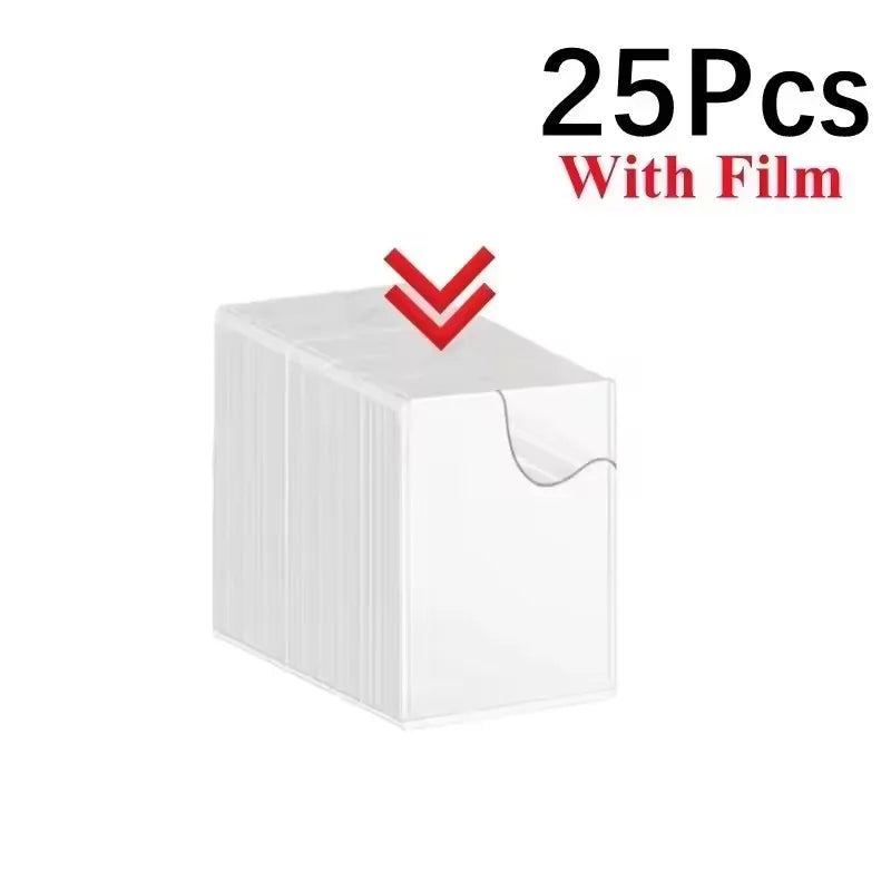 1/25/50Pcs Transparent Korean Kpop Card Sleeve with Protective Film Clear Card Holder Idol Photo Game Card Cover 35PT