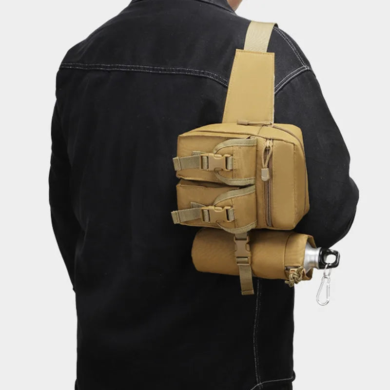 Tactical Men Waist Pack Nylon Hiking Water Bottle Phone Pouch Outdoor Sports Hunting Climbing Camping Belt Bag