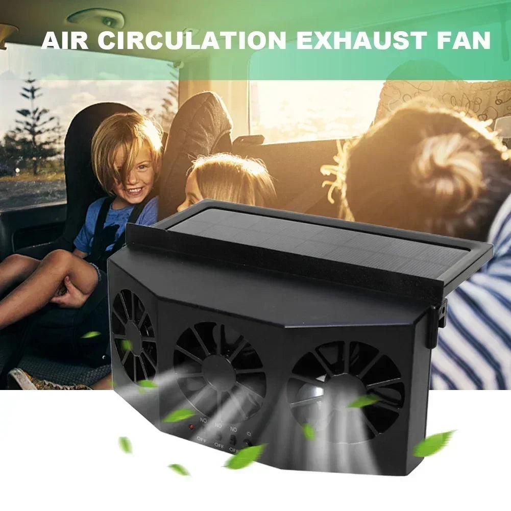 New Car Ventilator 3 Cooler Fans Solar-powered Cooling Vent Exhaust Portable Safe Auto Fan Amd Usb Accessories
