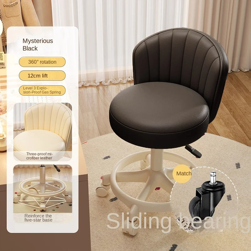 Ins Style Desk Chair Swivel Rolling Chair With Footrest Adjustable Height Home Computer Task Chair For Bedroom Make Up