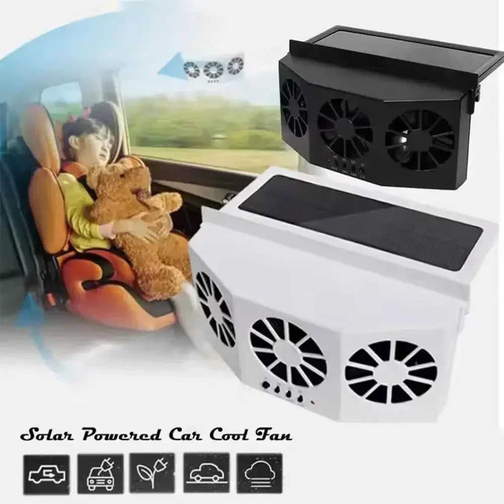 New Car Ventilator 3 Cooler Fans Solar-powered Cooling Vent Exhaust Portable Safe Auto Fan Amd Usb Accessories