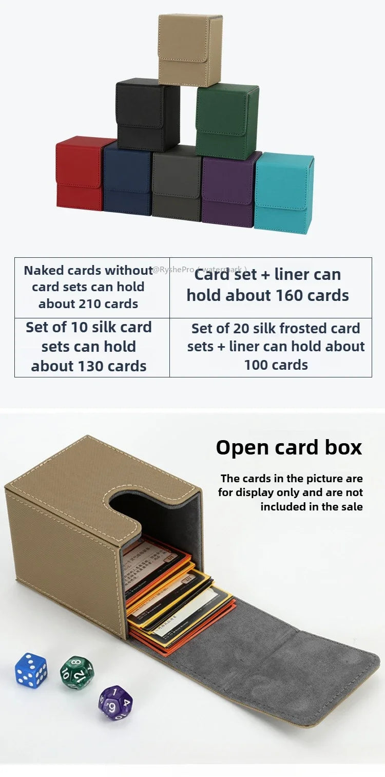Trading Card Storage Box for 100+Single Sleeved Cards with 2 Dividers Commander Deck Box Compatible with Mtg Card Case