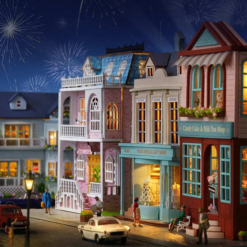 DIY Wooden Doll Houses Mini Assembly Handmade Small House Creative Scene Decoration DollHouse For Toys Birthday Gifts