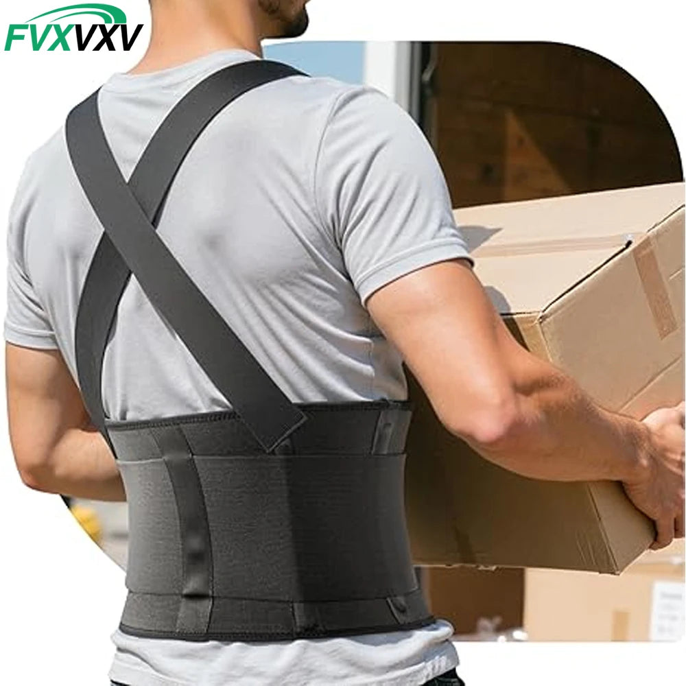 1Pcs Lumbar Back Brace Men and Women - Back Support Belt - Adjustable, Light, Breathable - Shoulder Holsters - Work, Posture