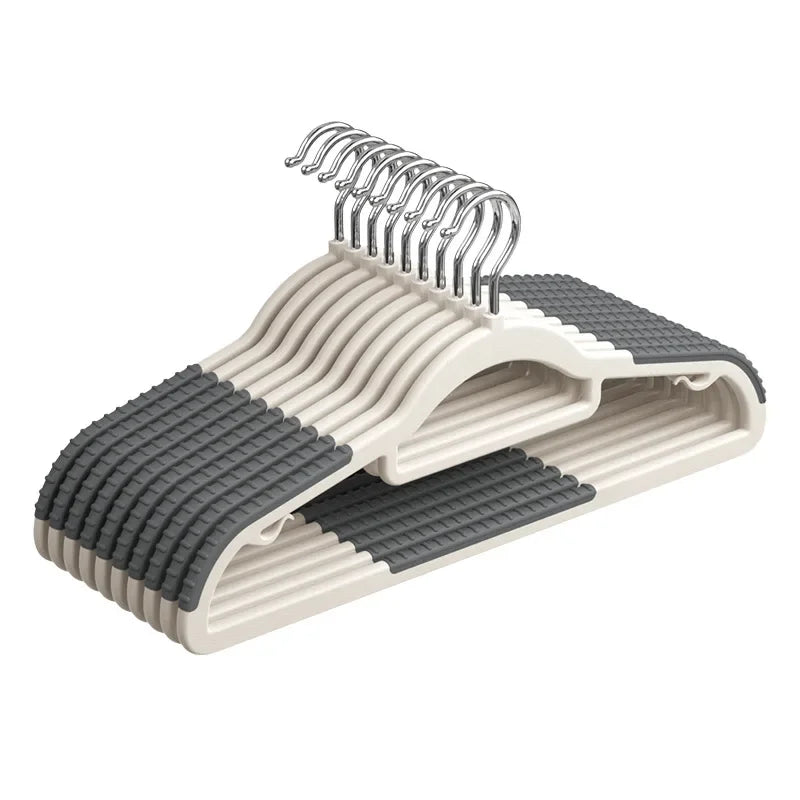 10PCS Anti Slip Hanger Household Clothes Hanger Plastic Non Marking and Anti Slip Hanger Clothing Rack Drying Rack for Clothes