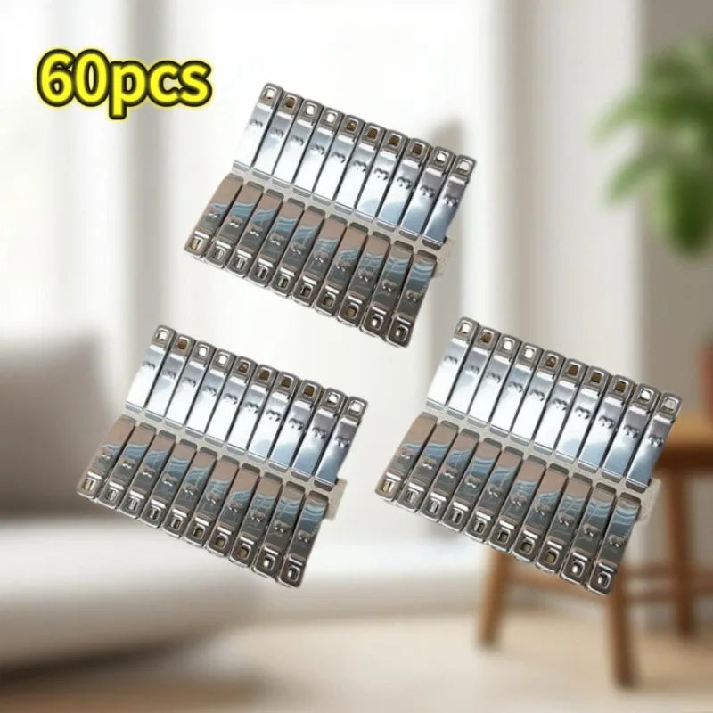 Stainless Steel Clothes Pegs Windproof Metal Clamps Metal Laundry Clothes Clips Multifunction Clothespins with Strong Clamp