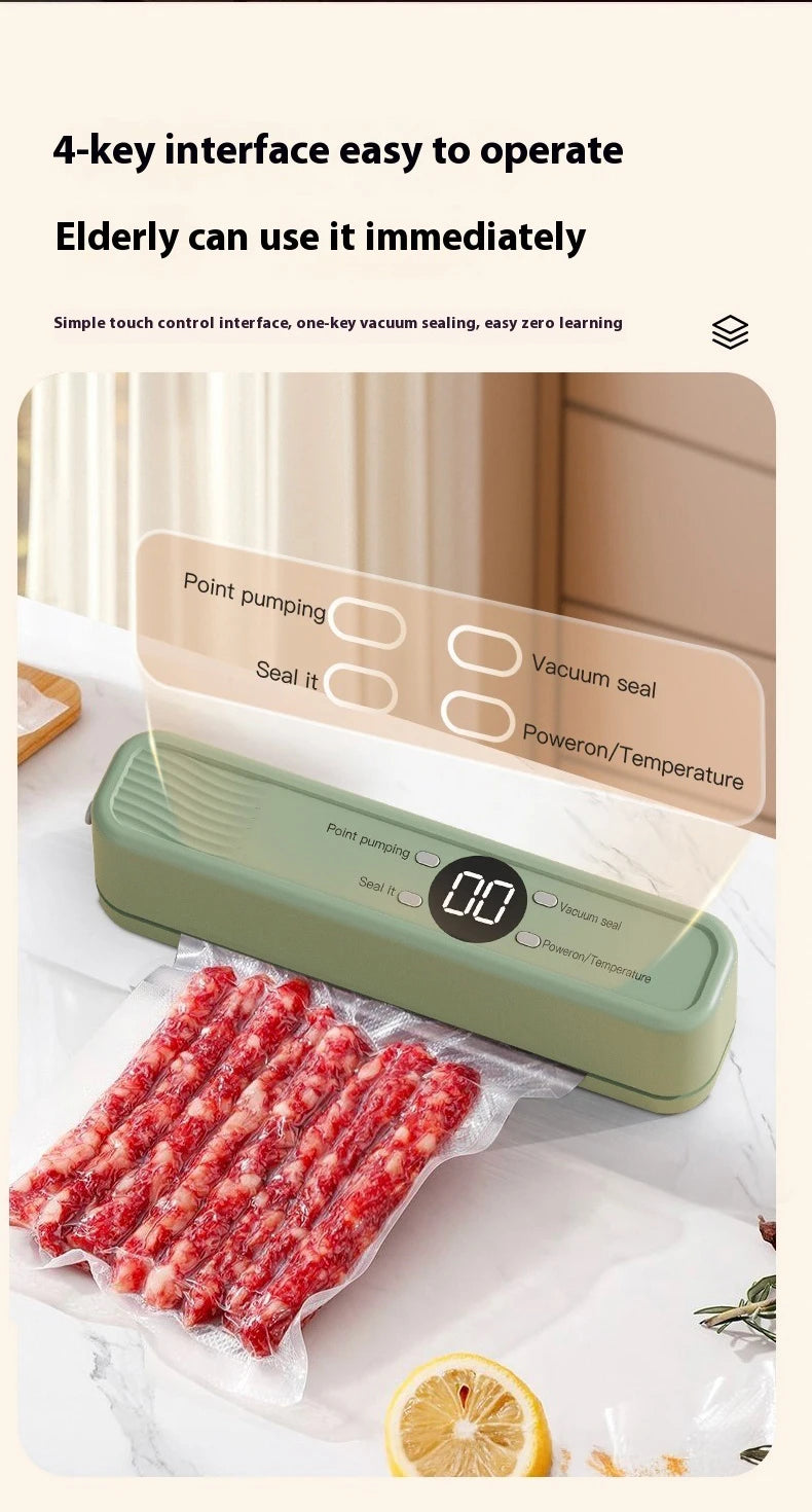 Handheld Mini Vacuum Sealer Rechargeable Design Automatic Sealing Machine Kitchen Food Storage Helper