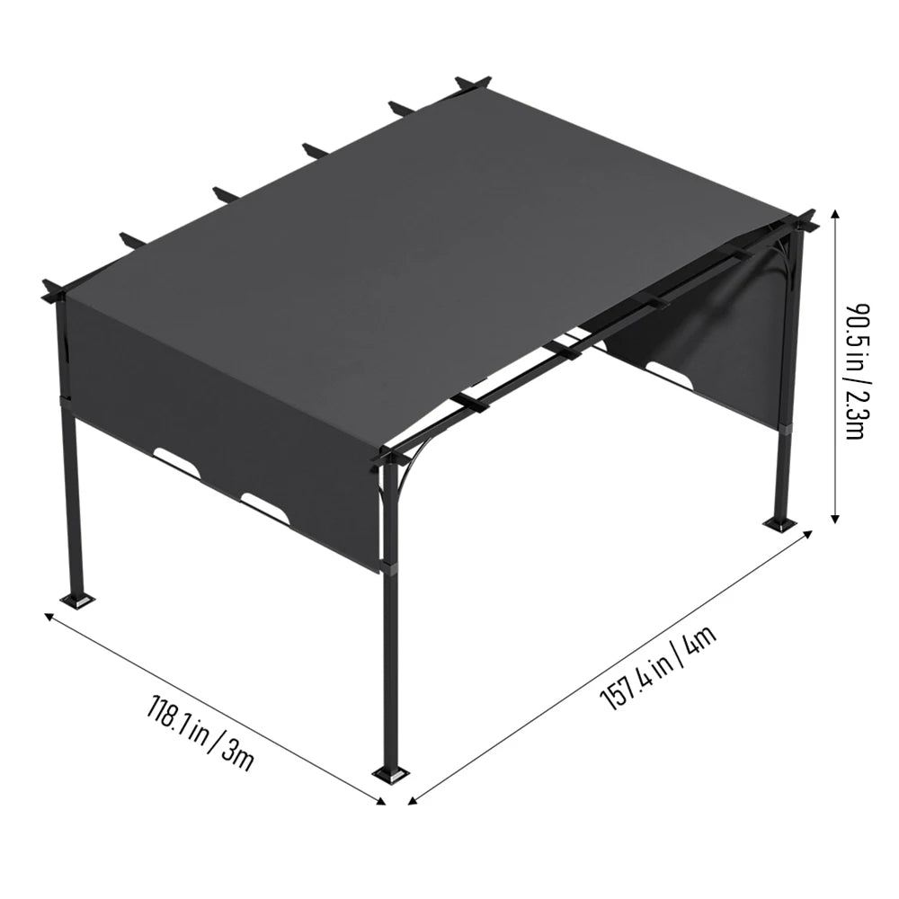 Voltsify Outdoor Pergola with Adjustable Canopy for Courtyard Terrace Garden