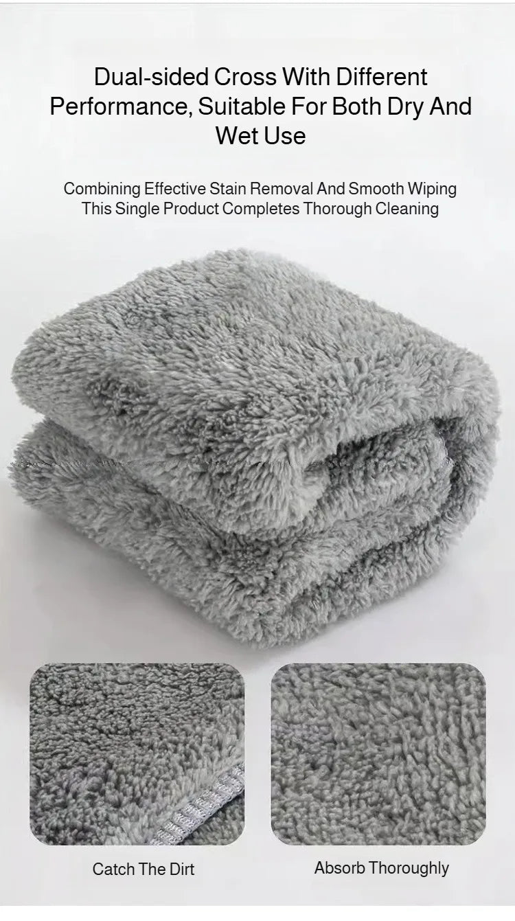 Lazymen Steel Clamp Flat Mop No Hand Wash Needed Floor Cleaning Tool Home Use Stainless Steel Pole Fine Fiber Cloth Dust Pusher