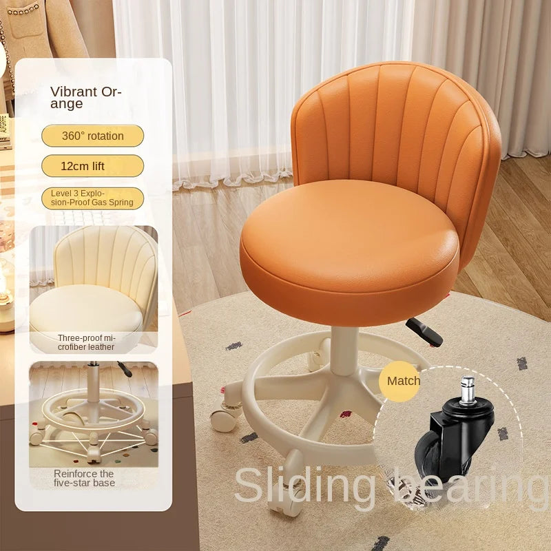 Ins Style Desk Chair Swivel Rolling Chair With Footrest Adjustable Height Home Computer Task Chair For Bedroom Make Up