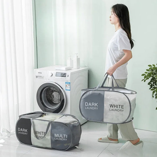 Large Foldable Laundry Basket Fabric Sorting Hampers with Handles Collapsible Clothes Organizer for Home/Bathroom/Dorm