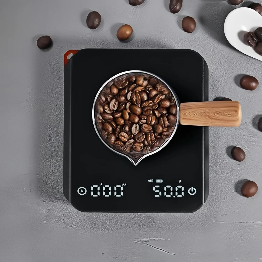 Mini Coffee Scale with Pad LED Display USB Charge Timed Portable High Precision Professional Home Kitchen Cafe CoffeeAccessories