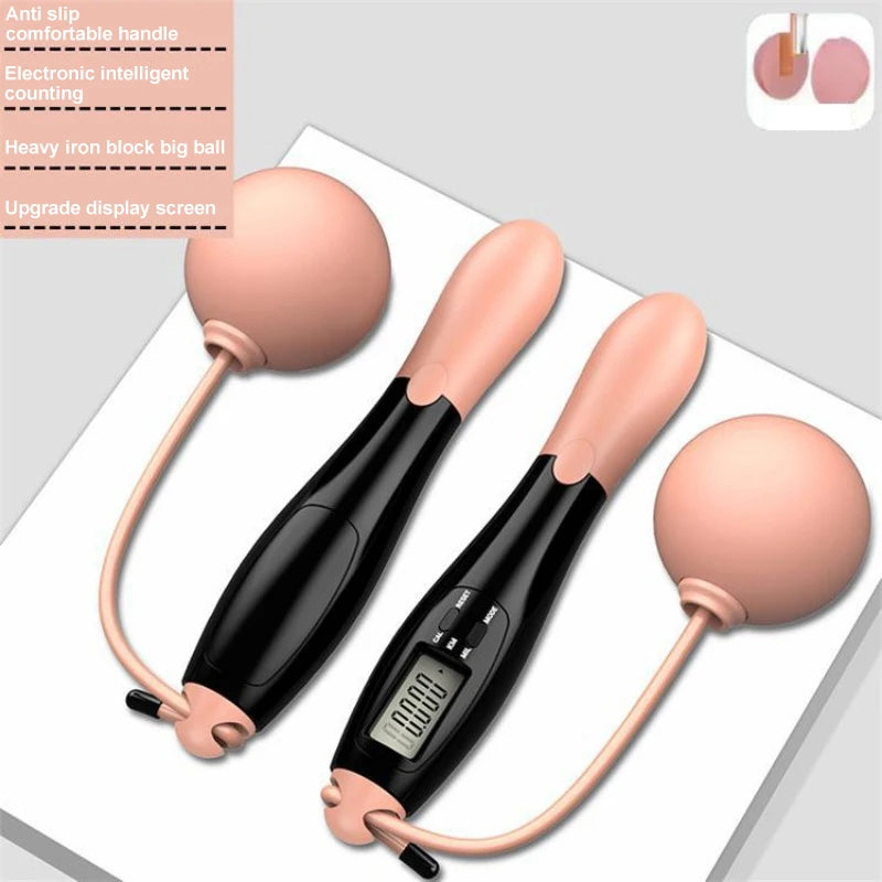 Intelligent Cordless Jump Rope Negative Weight Ball Steel Wire Counting Jump Rope Adult Models Rope Training Sports Equipment