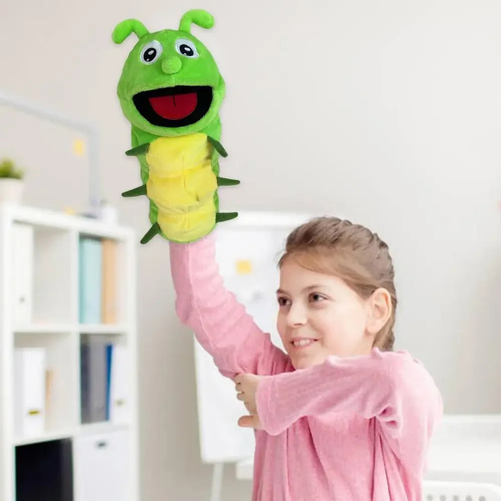 Hand Puppets Kids Toys Plush Insects Animal Caterpillar Ladybug Hand Puppets Doll Family Storytelling Role-playing Finger Toys
