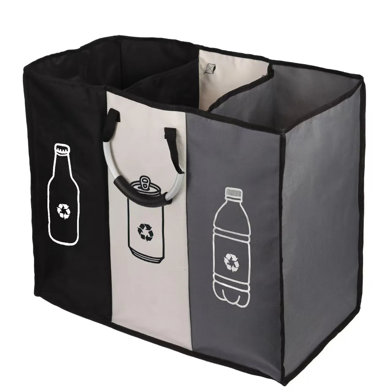 Deposit Bottle Collector Bins with 3 Compartments Recycling Bins Odor-Resistant Recycle Bin Indoor Bottle Hamper for Hom