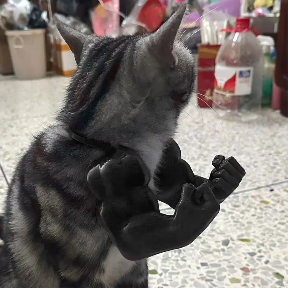 Cat Muscle Arms 3D Printed Cat Neck Arms with Muscles Superhero Cosplay for Party Halloween Birthday Costume Accessories