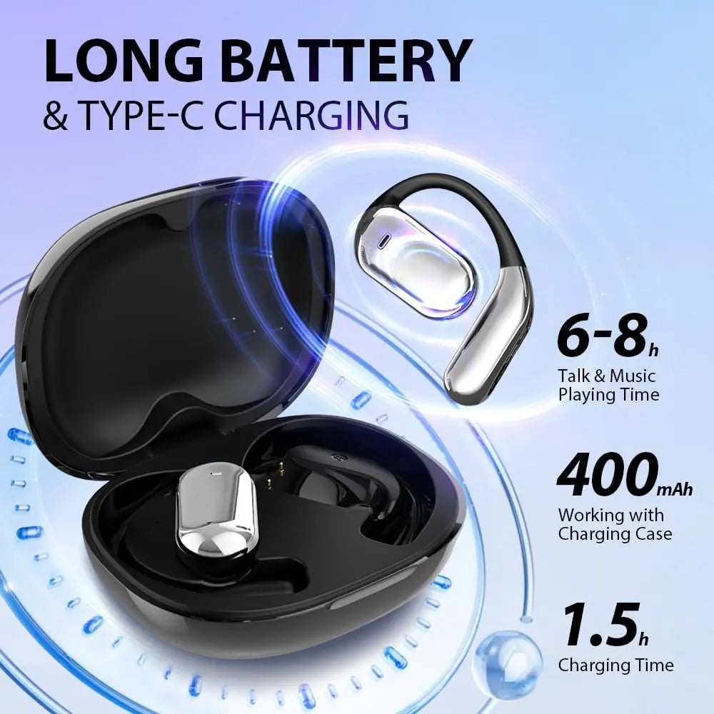 AI Language Translation Earbuds Real Time LCD Touch Screen Open Ear Wireless Headphone with 144 Language for Business