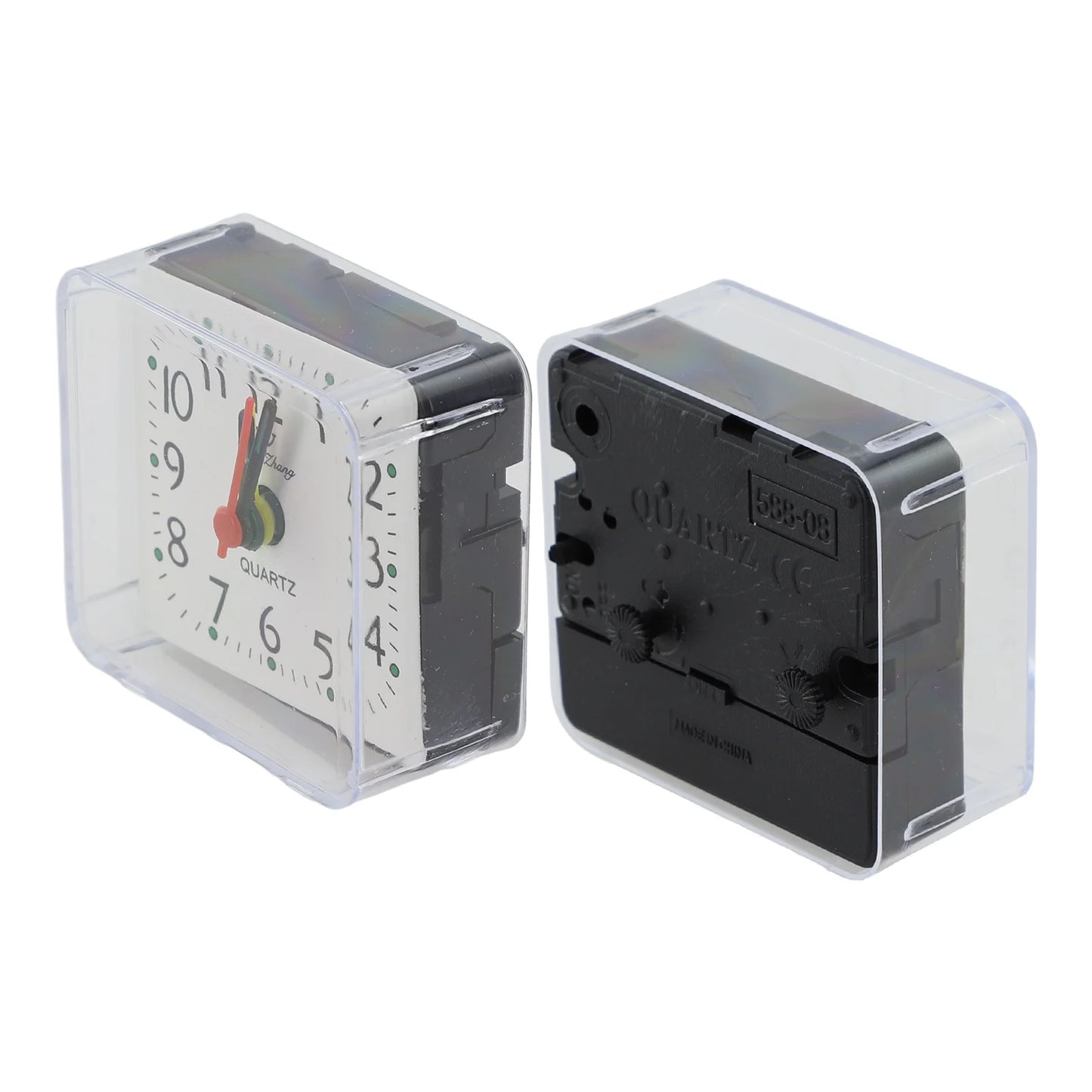 Small Battery Operated Quartz Alarm Clock with Beeping Sound for Bedside Use Featuring Clear Numbers and Reliable Performance