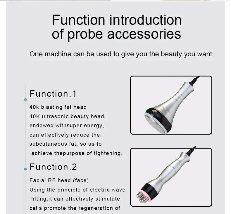 40K Cavitation Machine 4-1 Ultrasonic RF Body Shaping Lose Weight Multipolar Slimming Facial Skin Tightening Lifting Device