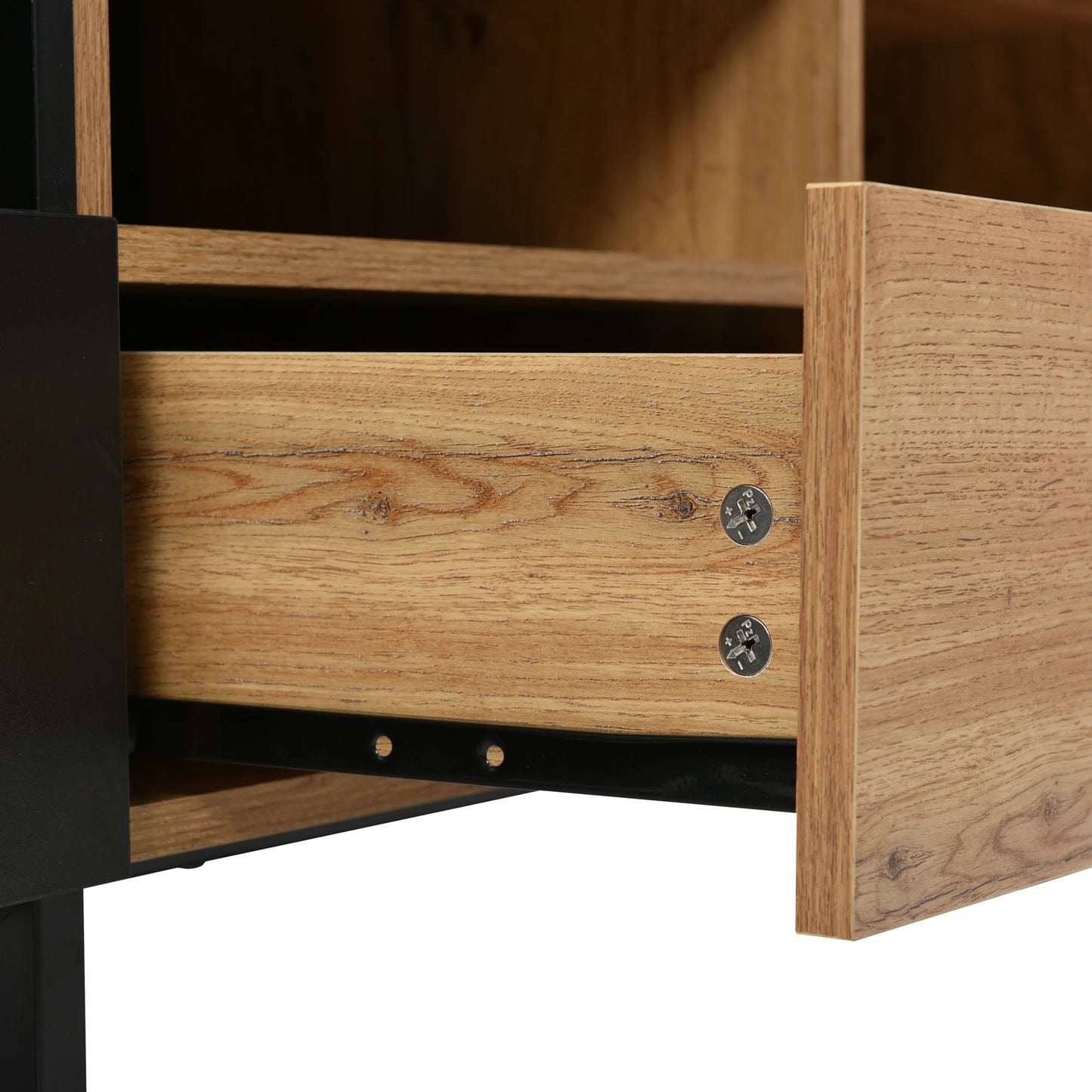 PINGGO Modern Minimalist TV Cabinet Large Capacity Storage Cabinet With Doors And Drawers Wood Grain Design TV Media Console