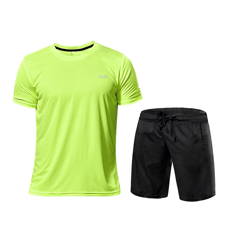 Men's Sportswear Tracksuit Gym Compression Clothing Fitness Running Set Athletic Wear T Shirts Ropa Deportiva Hombre Camisetas