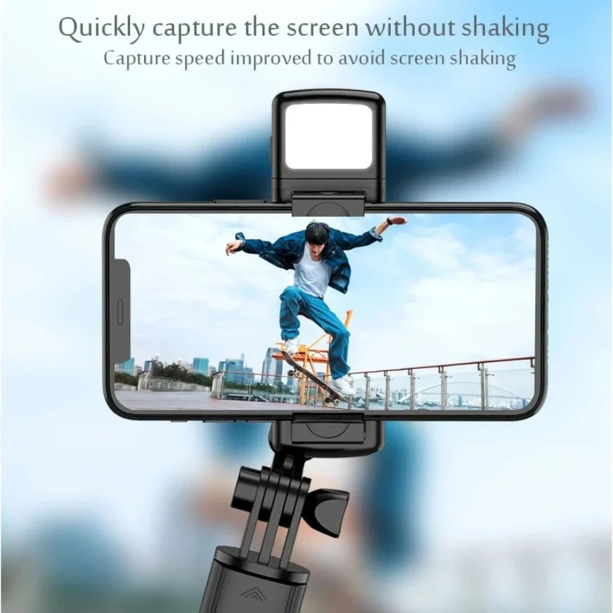 Cell Phone Selfie Stick Tripod Bluetooth Remote Wireless Selfi Stick Phone HolderStand with Beauty Fill Light for Phone