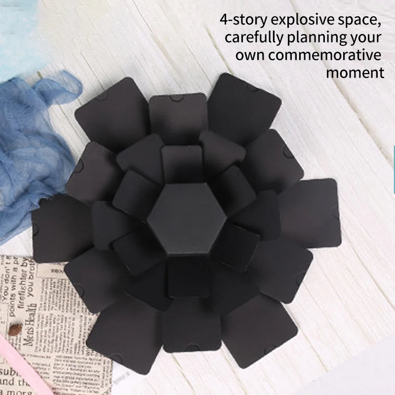 Hexagonal Surprise Blast Gift Box diy Handmade Album Birthday Valentine's Day Wedding Proposal Gift Memorial Album