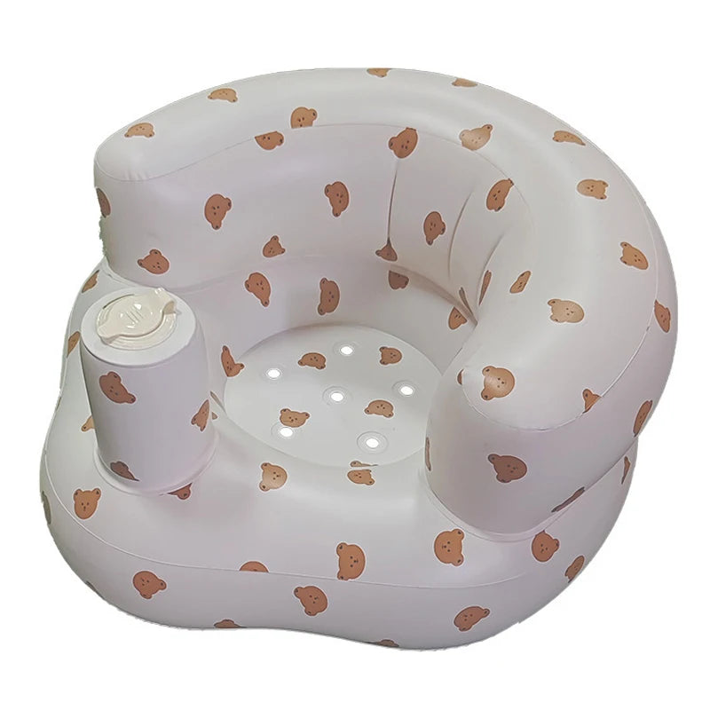 Inflatable Baby Seat for Babies 3-36 Months,Built in Air Pump Children Baby Sofa,Bumbo Seat for Learning to Sit,Feeding,Camping